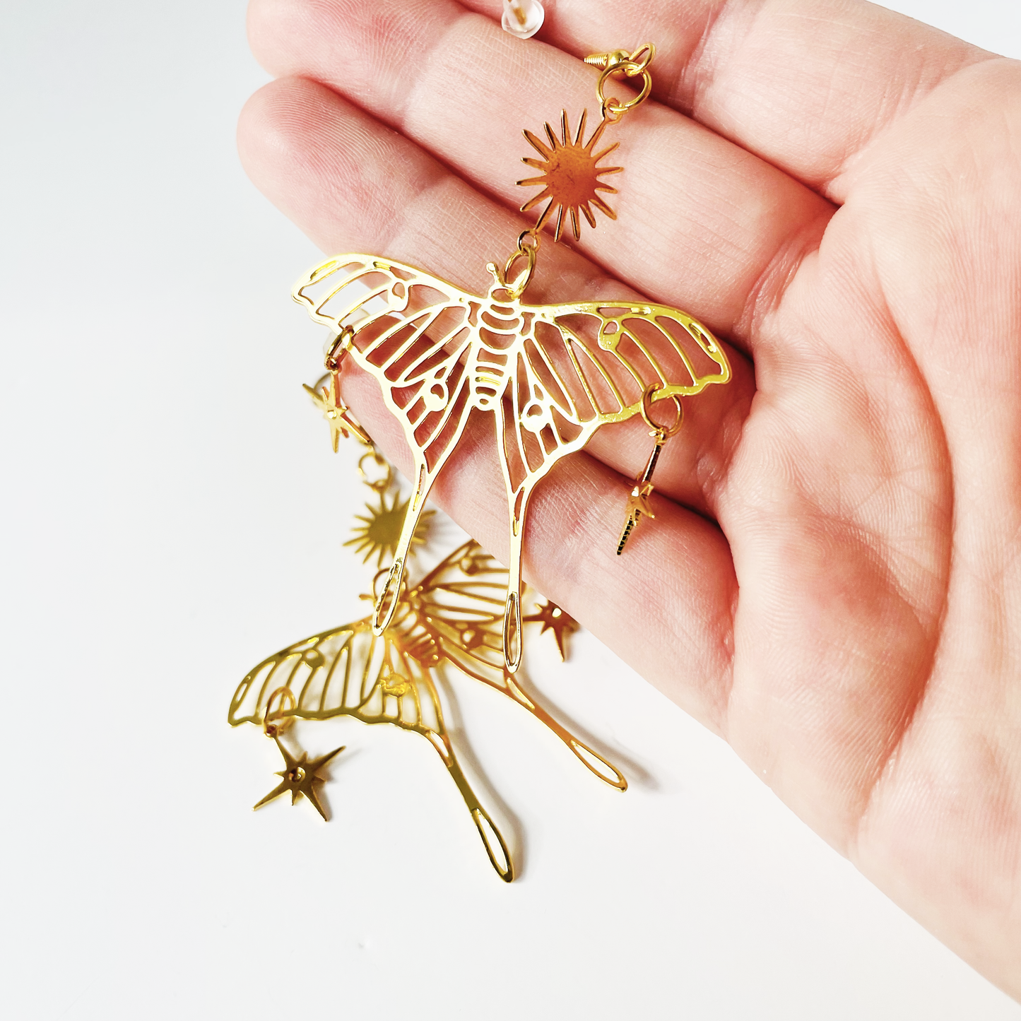 Luna and Star Moth Earrings