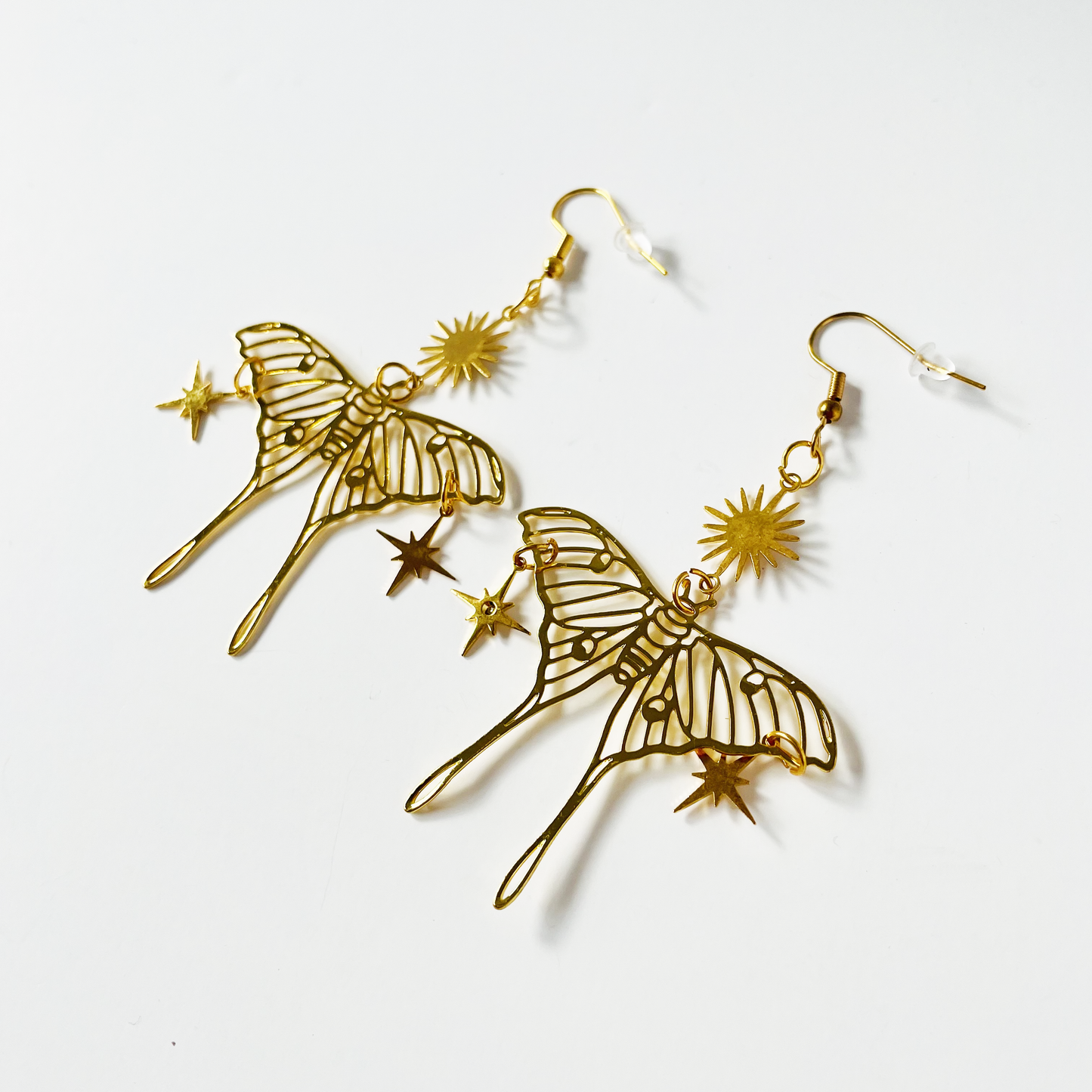 Luna and Star Moth Earrings