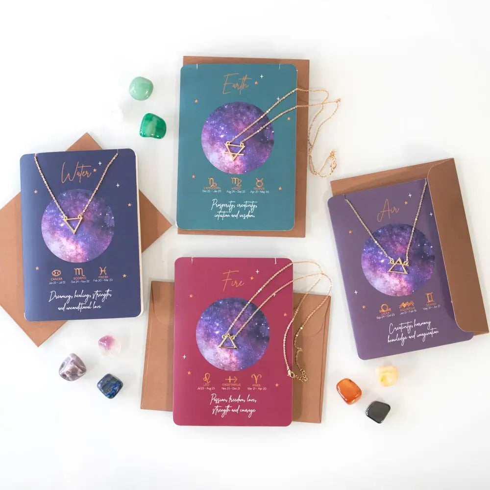 Elements Zodiac Necklace On Greeting Card