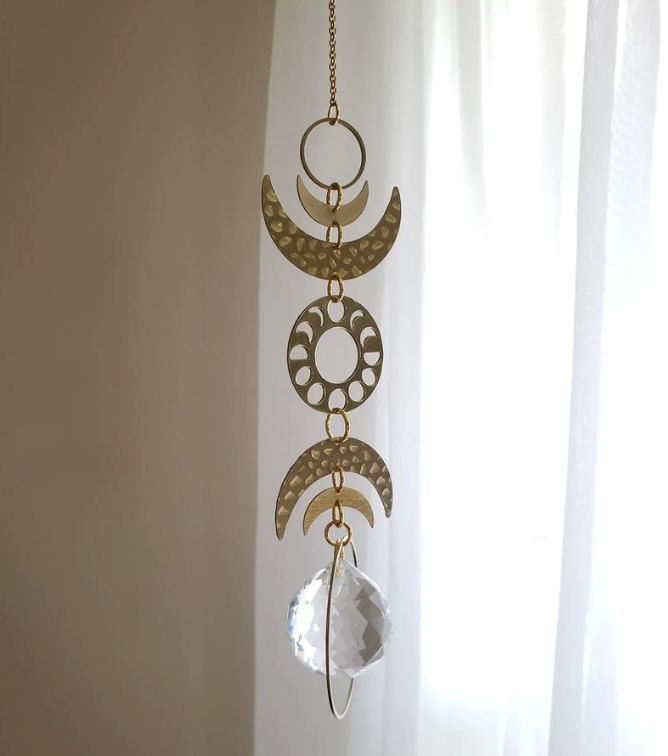 Brass Celestial Moon Phase Sun Catcher