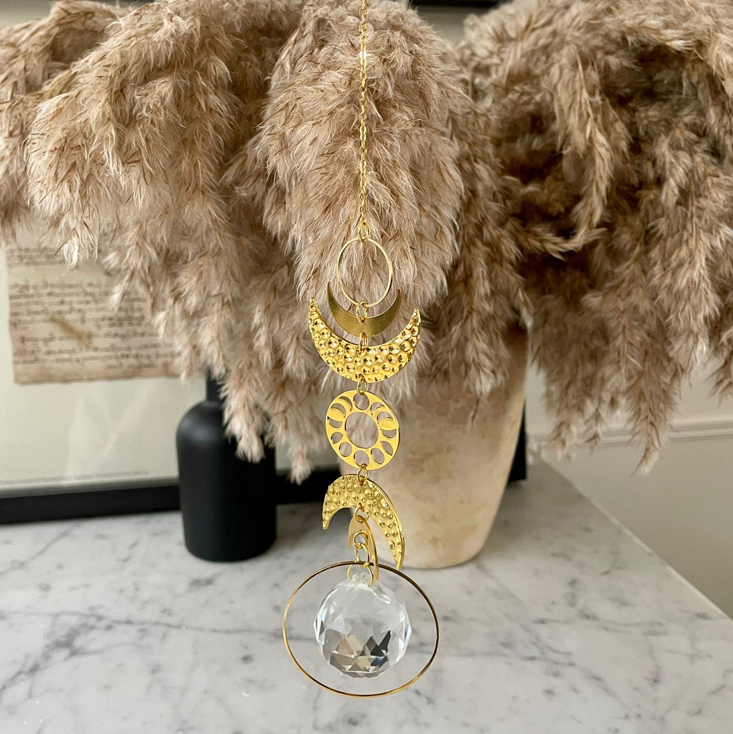 Brass Celestial Moon Phase Sun Catcher