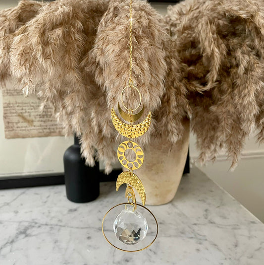 Brass Celestial Moon Phase Sun Catcher