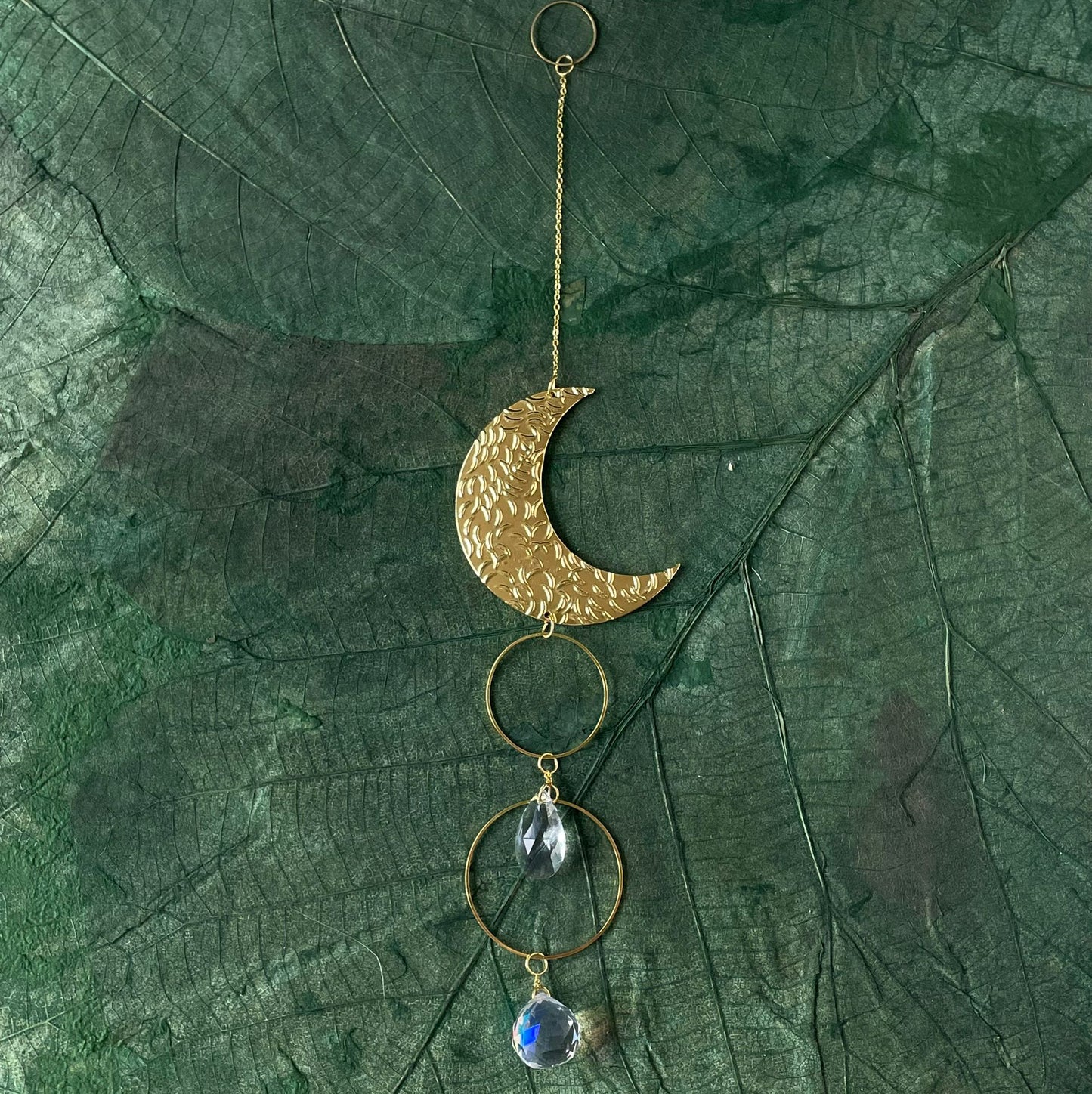 Brass Half Moon Sun catcher