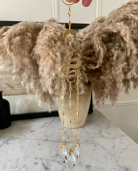 Brass Snake Sun Catcher