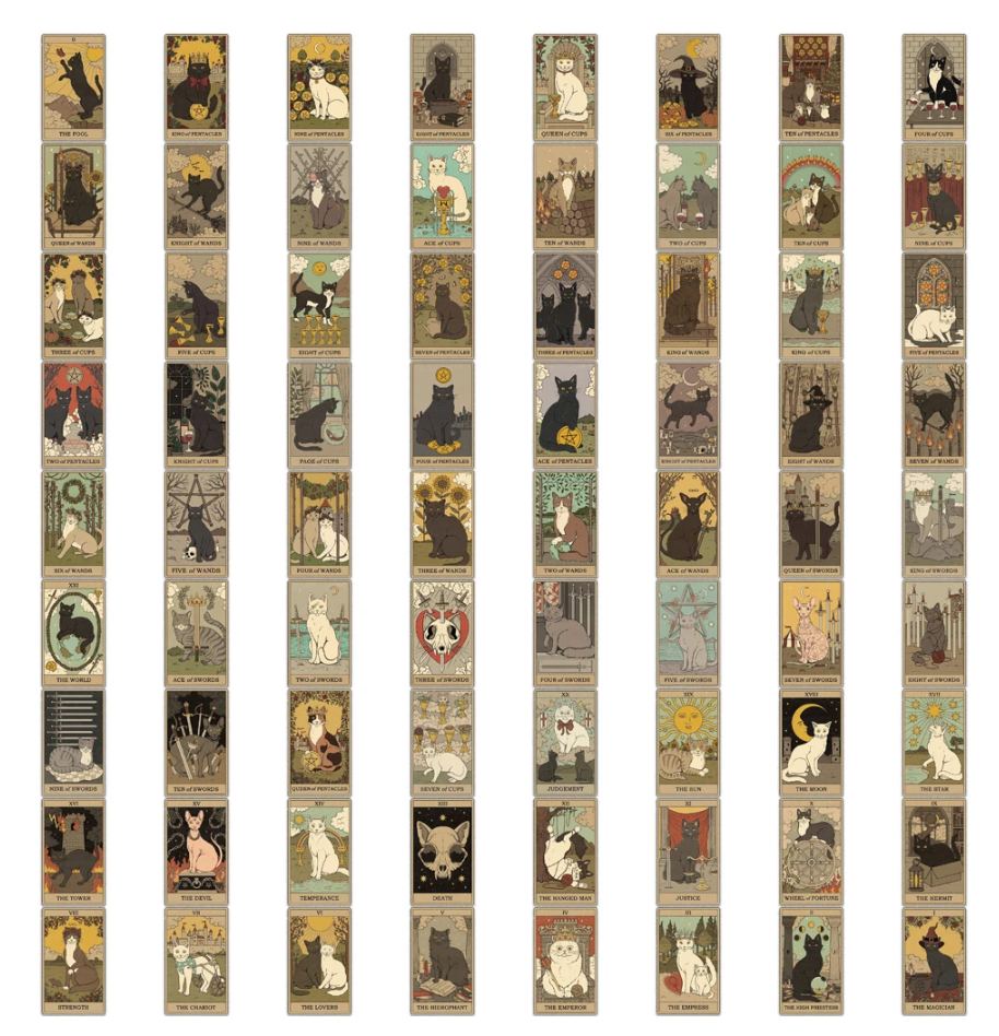 Bullet Journal Waterproof Stickers (Tarot Card Kittens)