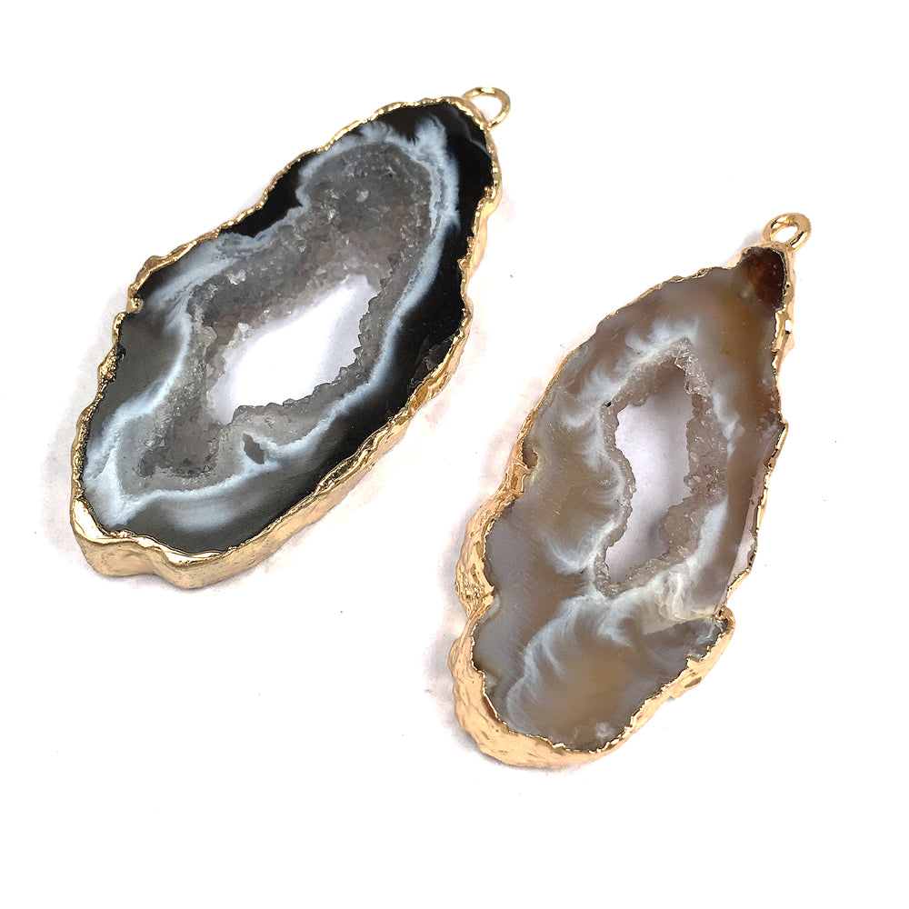 Gold Plated Agate Pendant