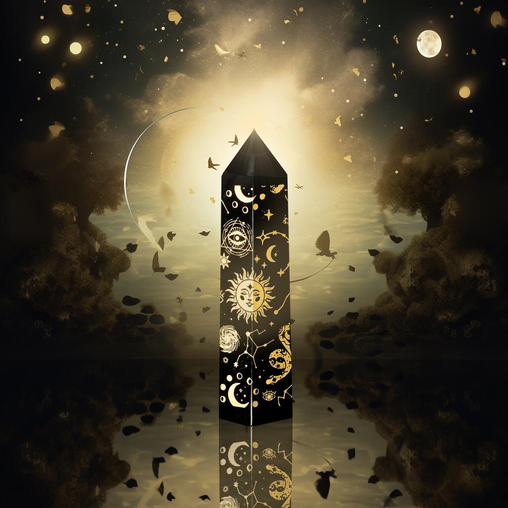 Obsidian Crystal Tower Solis et Lunae Chakra Print