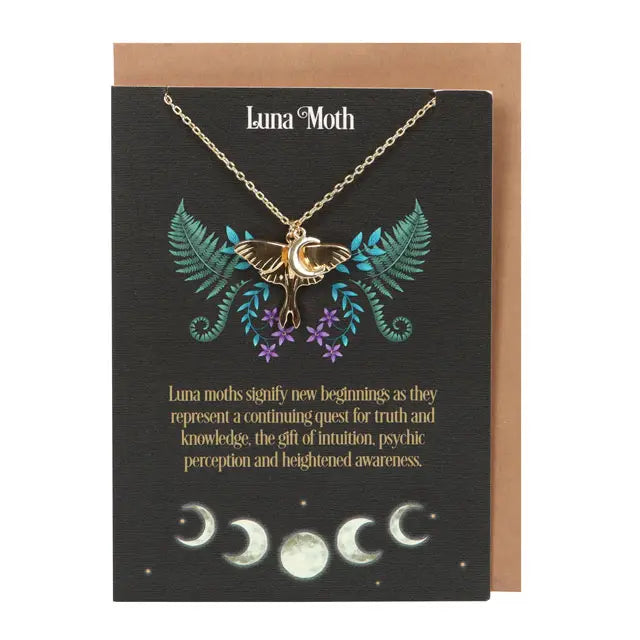 Luna Moth Necklace On Greeting Card