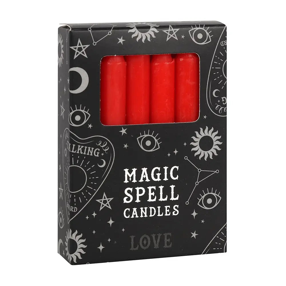 Set of 12 Red 'Love' Magic Spell Candles