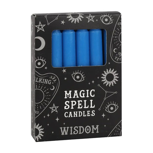 Set of 12 Blue 'Wisdom' Magic Spell Candles