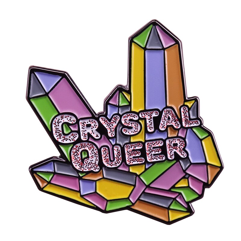 Crystal Queer Rainbow Glitter Pin