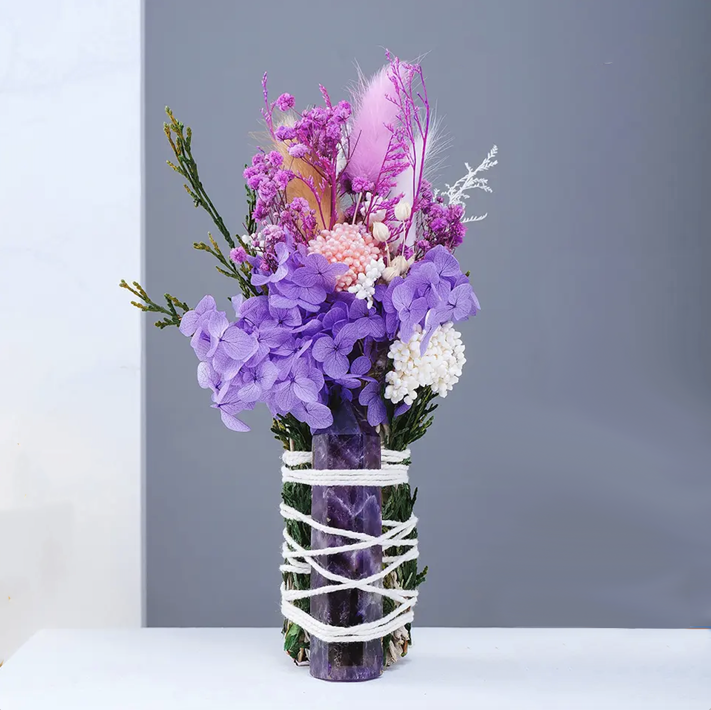 Serenity Bouquet with Healing Crystal Tower and Sage