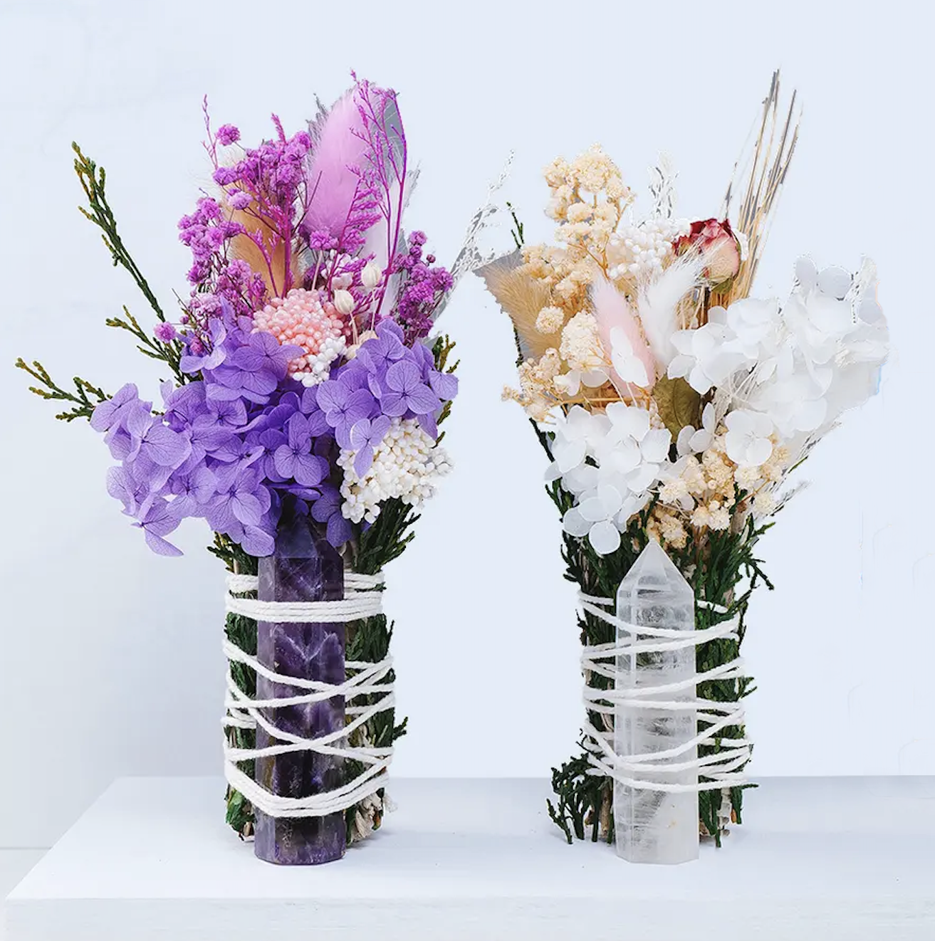 Serenity Bouquet with Healing Crystal Tower and Sage